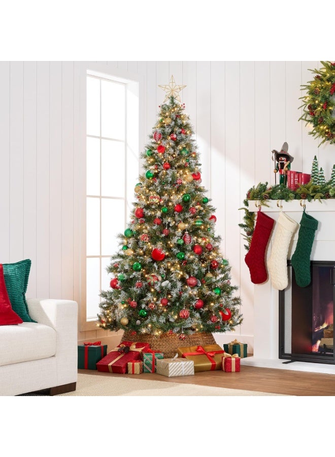 NIBEMINENT Pre-lit Christmas Tree,Christmas Tree 7FT,Holiday Christmas Tree,Artificial Christmas Tree,Premium Hinged Pine Tree with Pine Cones,Metal Legs,Perfect for Home,Shops and Holiday Decoration - Image 2