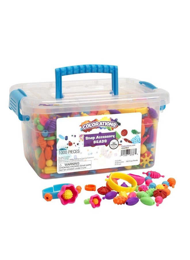 Colorations 1000+ Snap Pop Beads For Girls Toys Kids Jewelry Making Kit Popbead Art And Craft Kits Diy Bracelets Necklace And Rings Toy For Age 3 4 5 6 7 8 Year Old (Large)  - Image 2