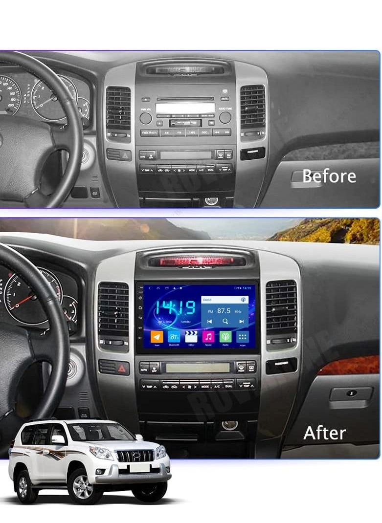 RAYMOS - Android Screen For Toyota Prado 2004 To 2009 4GB RAM Support Apple Carplay Android Auto Wireless QLED Touch Screen AHD Camera Included SIM Card Support - Image 1