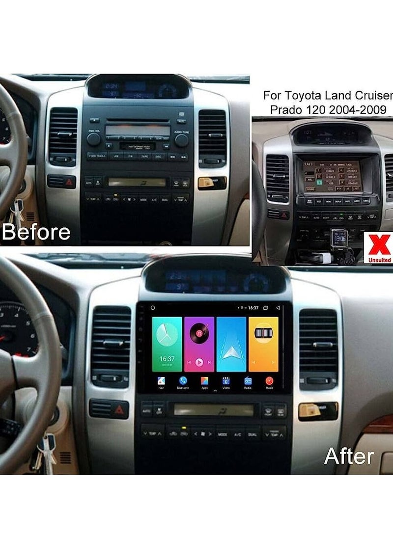 RAYMOS - Android Screen For Toyota Prado 2004 To 2009 4GB RAM Support Apple Carplay Android Auto Wireless QLED Touch Screen AHD Camera Included SIM Card Support - Image 1
