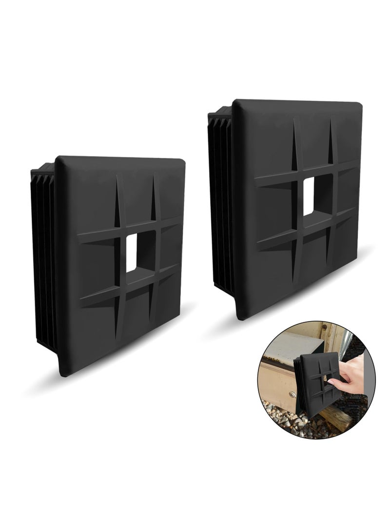 SYOSI 4" RV Bumper Plug End Cap for RV, (2-Pack) Camper, Travel, Trailer RV Square Ruber Bumper End Cap Trailer Protective Cap - Image 2