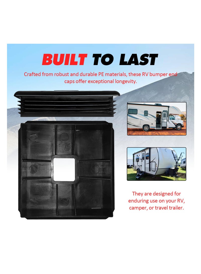 SYOSI 4" RV Bumper Plug End Cap for RV, (2-Pack) Camper, Travel, Trailer RV Square Ruber Bumper End Cap Trailer Protective Cap - Image 5