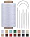 DIUDUS 218 Yards Upholstery Thread Waxed Leather Thread Heavy Duty Sewing Kit with Upholstery Needles Wax String for Hand Sewing Repair Carpet Sofa Carseat Canvas White - Image 2