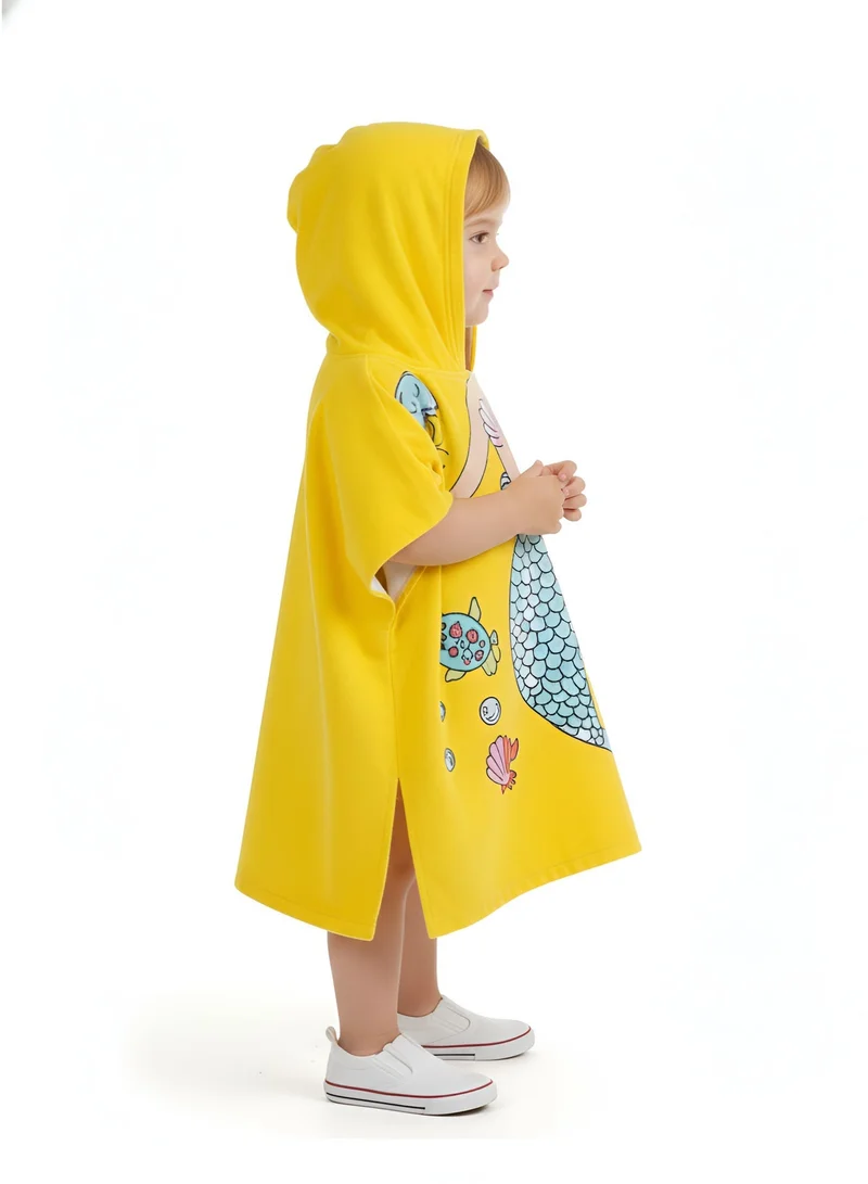 بمبىمىشى منشفة استحمام للأطفال بطبعات حورية البحر مع قبعة بامبي ميتشي