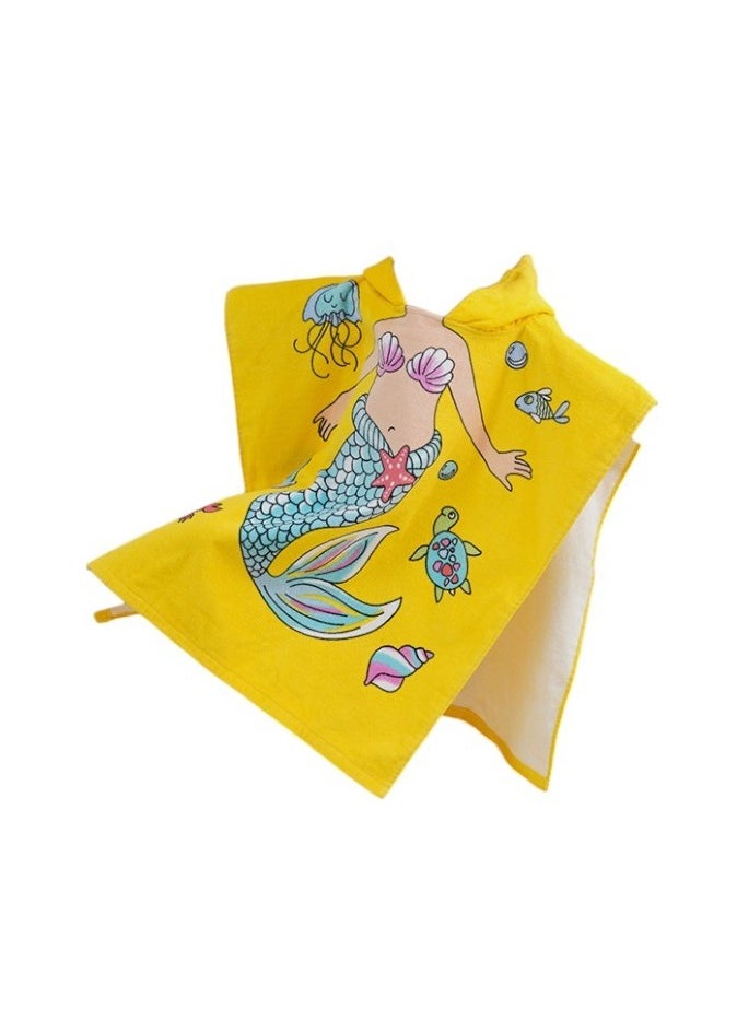 Bambimici Bambimici Mermaid Print Baby Bath Towel with Hood  - Image 1