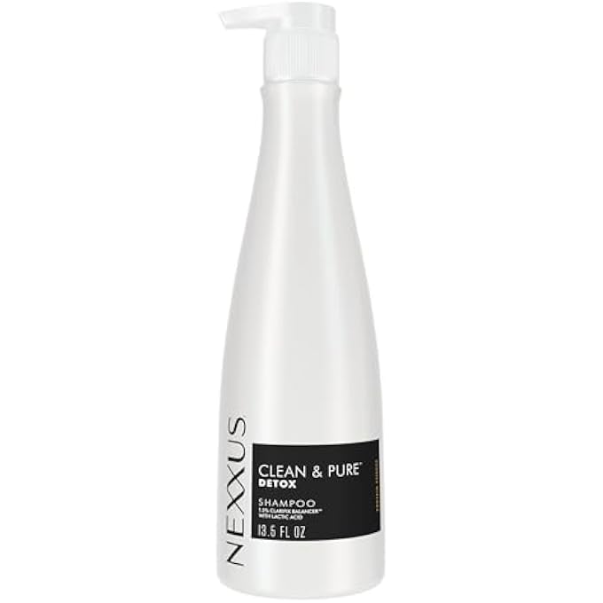 Nexxus CLEAN & PURE Shampoo Detox for Professional-Level Silicon, Sulfate & Paraben Free Hair Care Powered by Clarifix Balancer Technology with Lactic Acid 13.5 oz
