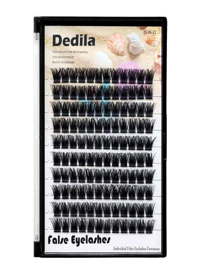 Dedila 120 Clusters Individual False Eyelashes Wide Stem D Curl Handmade Dramatic Black Soft and Light 5D Volume Eye Lashes Extensions Thick Base Women Girls Beauty Tools (12mm) - Image 4