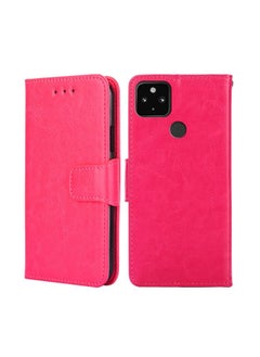HuHa Case Cover For For Google Pixel 5 XL 5G / Pixel 4A 5G Crystal Texture Leather Phone Case(Rose Red) 