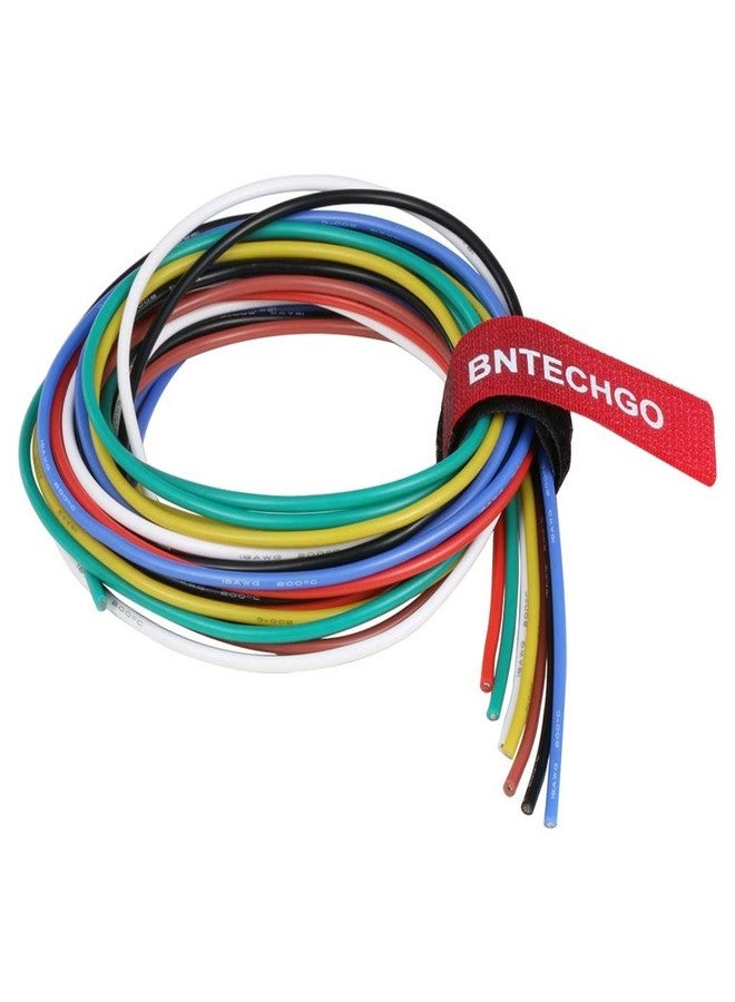 BNTECHGO طقم أسلاك سيليكون BNTECHGO عيار 18، فائق المرونة، 7 ألوان، عالي المقاومة، يتحمل درجات حرارة تصل إلى 200 درجة مئوية وجهد 600 فولت، عازل من مطاط السيليكون، سلك سيليكون عيار 18 AWG، 150 خيطًا من سلك نحاسي مجدول بالقصدير. - Image 1