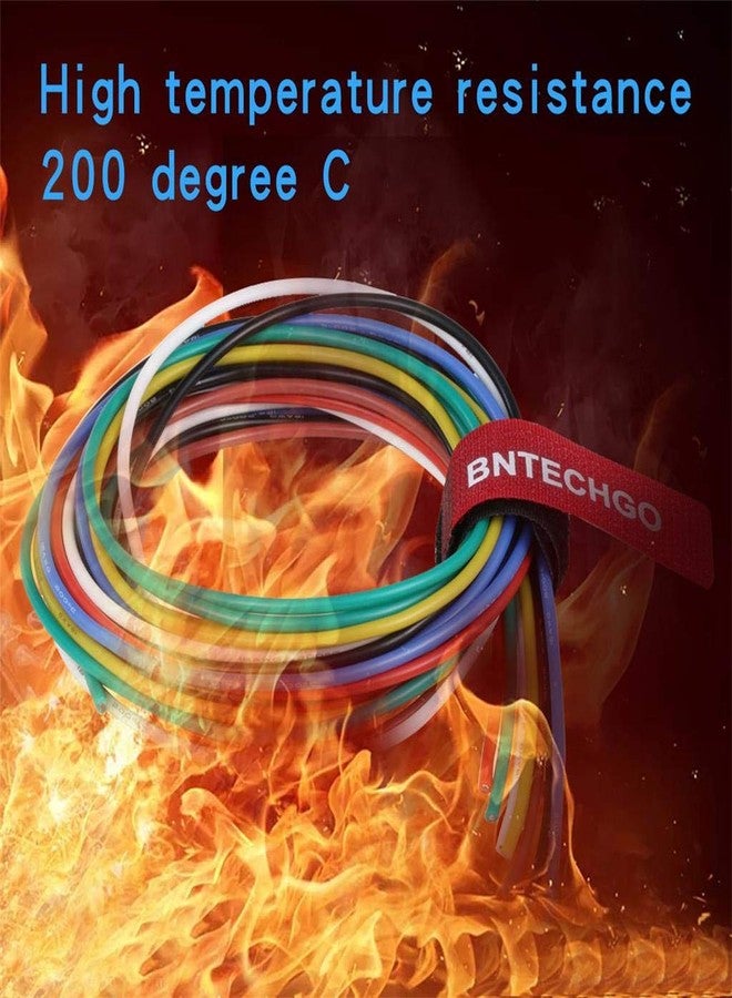 BNTECHGO طقم أسلاك سيليكون BNTECHGO عيار 18، فائق المرونة، 7 ألوان، عالي المقاومة، يتحمل درجات حرارة تصل إلى 200 درجة مئوية وجهد 600 فولت، عازل من مطاط السيليكون، سلك سيليكون عيار 18 AWG، 150 خيطًا من سلك نحاسي مجدول بالقصدير. - Image 4