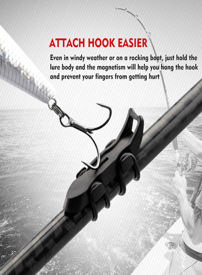 CdbC Hook Keeper for Fishing Rod, [4Pcs] Magnetic Fishing Hook Keeper, HK2F Fishing Bait Holder with 2 Sizes Rubber Rings, Fishing Hook Holder Quick Installation - Image 4