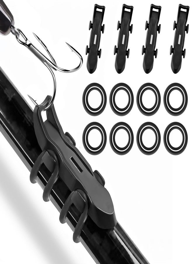 CdbC Hook Keeper for Fishing Rod, [4Pcs] Magnetic Fishing Hook Keeper, HK2F Fishing Bait Holder with 2 Sizes Rubber Rings, Fishing Hook Holder Quick Installation - Image 1