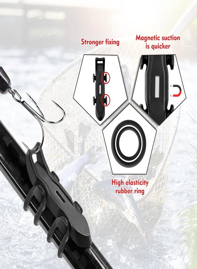 CdbC Hook Keeper for Fishing Rod, [4Pcs] Magnetic Fishing Hook Keeper, HK2F Fishing Bait Holder with 2 Sizes Rubber Rings, Fishing Hook Holder Quick Installation - Image 5