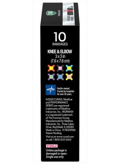 CURAD CURAD Performance Series IRONMAN Antibacterial Bandages, Extreme Hold Adhesive Technology, Knee & Elbow 3 inches x 3 inches, 10 Count, Ideal for Cuts, Scrapes, Sports, and Active Lifestyles  - Image 4