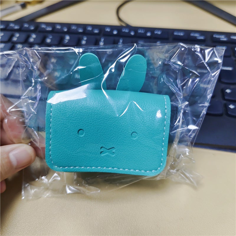 2023 Year of the Rabbit This Year of Life ins Cute Simple Leather Mini Rabbit Coin Purse Portable Pocket Coin Green 