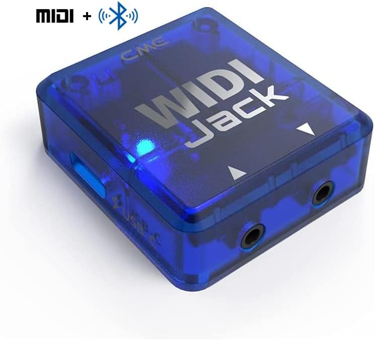 سي إم إي CME WIDI Jack - واجهة MIDI بلوتوث لأجهزة TRS/DIN MIDI - تعمل بالطاقة عبر MIDI Out أو USB-C - زمن انتقال فائق الانخفاض 3 مللي ثانية لاسلكي MIDI لأجهزة السينثيسايزر، EWI، كي تار، دواسة البيانو�� البيانو الرقمي - Image 5