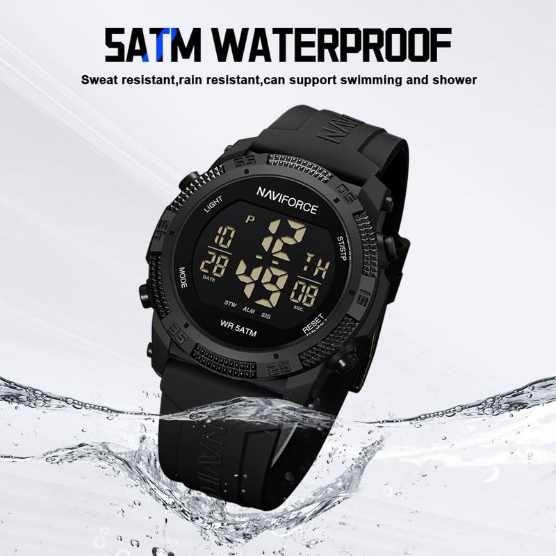 NAVIFORCE Men Sports Waterproof Digital Watch with Stopwatch and Alarm - Image 2