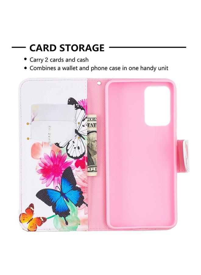 اس-توب جراب لهاتف Samsung Galaxy A52 5G / 4G بنمط رسم ملون، جراب جلدي قلاب أفقي مع حامل وفتحات للبطاقات ومحفظة - Image 4