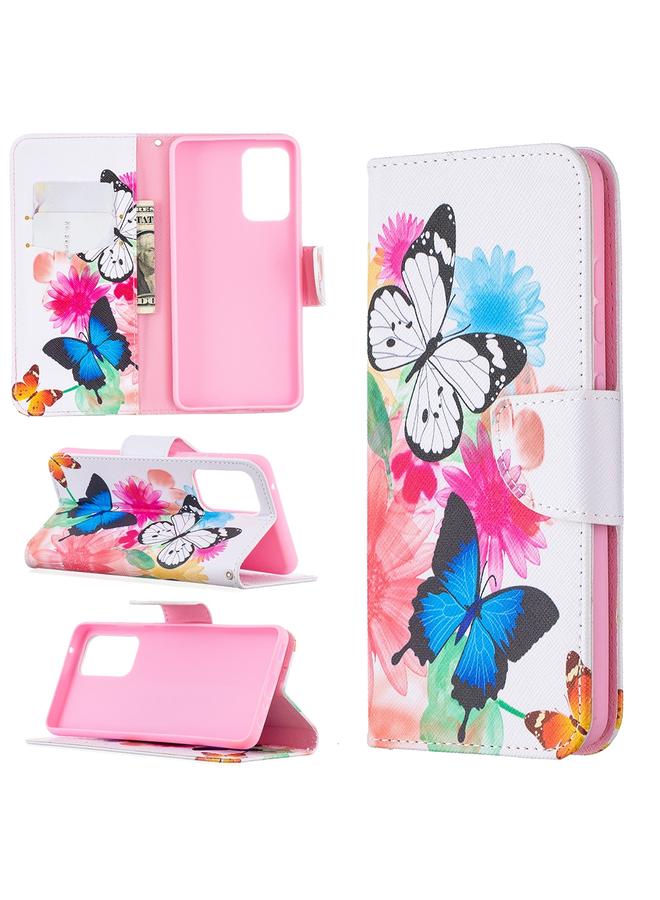 اس-توب جراب لهاتف Samsung Galaxy A52 5G / 4G بنمط رسم ملون، جراب جلدي قلاب أفقي مع حامل وفتحات للبطاقات ومحفظة - Image 1