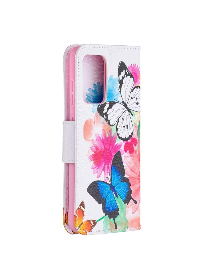 اس-توب جراب لهاتف Samsung Galaxy A52 5G / 4G بنمط رسم ملون، جراب جلدي قلاب أفقي مع حامل وفتحات للبطاقات ومحفظة - Image 3