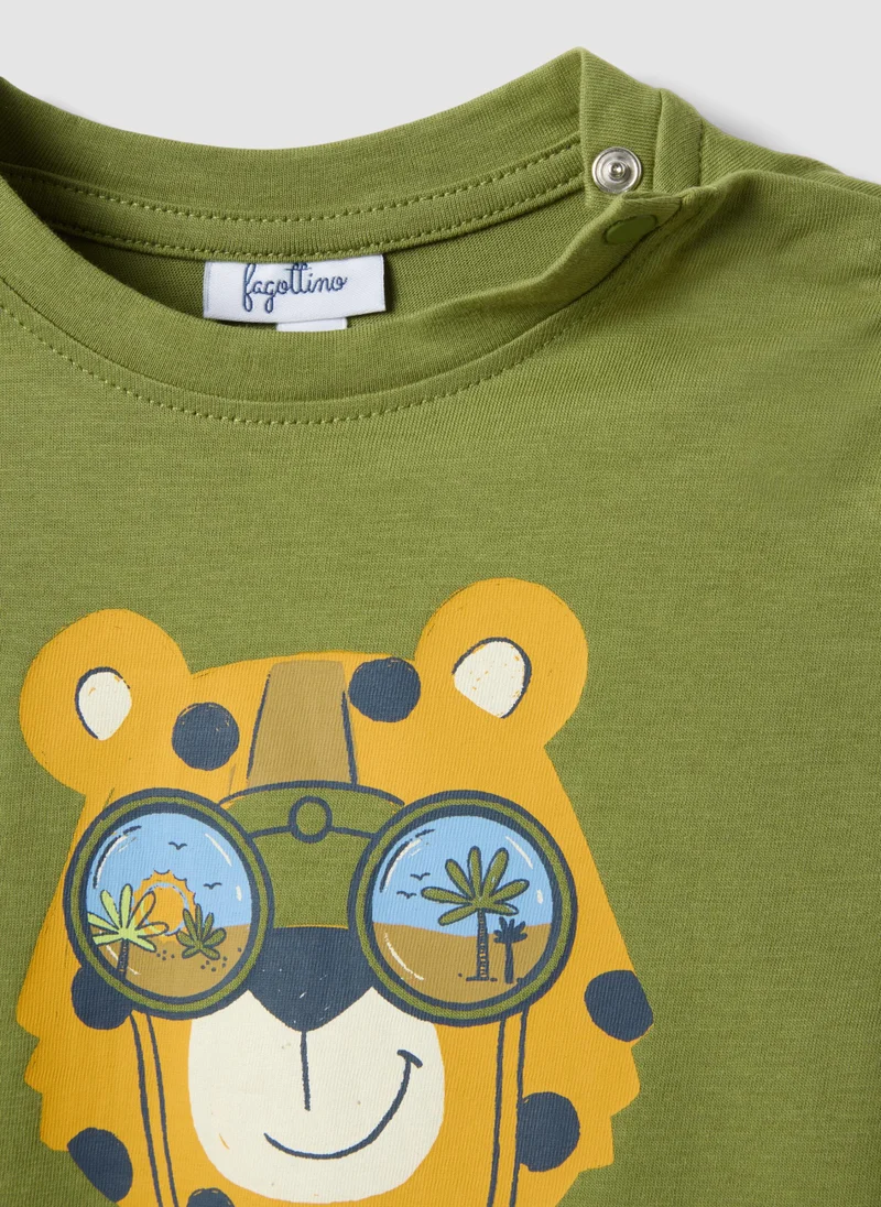 Ovs  OVS Multicolour Pure Cotton Children'S Set Regular Fit With Tiger for Kids | Best Price UAE