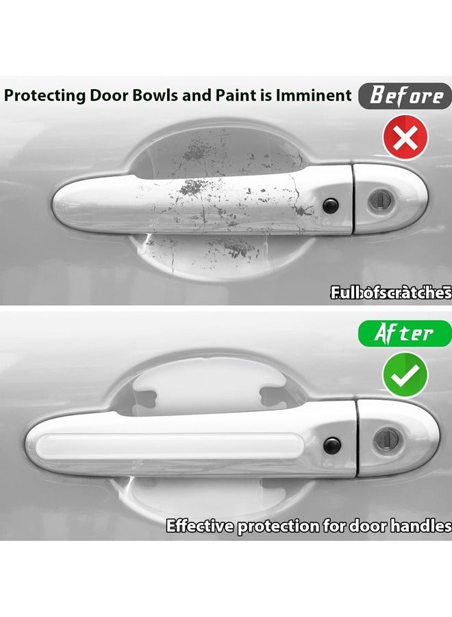 8Pcs Car Door Cup Protector, Car Door Handle Bowl Sticker for Non-Marking Auto Door Handle Protective Film, Clear Paint Protection Film - Image 3