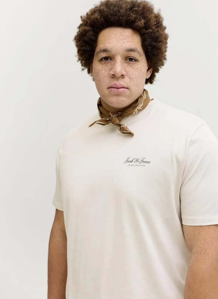 JACK & JONES  Plus Size Graphic Crew Neck T-Shirt for Men | Best Price UAE