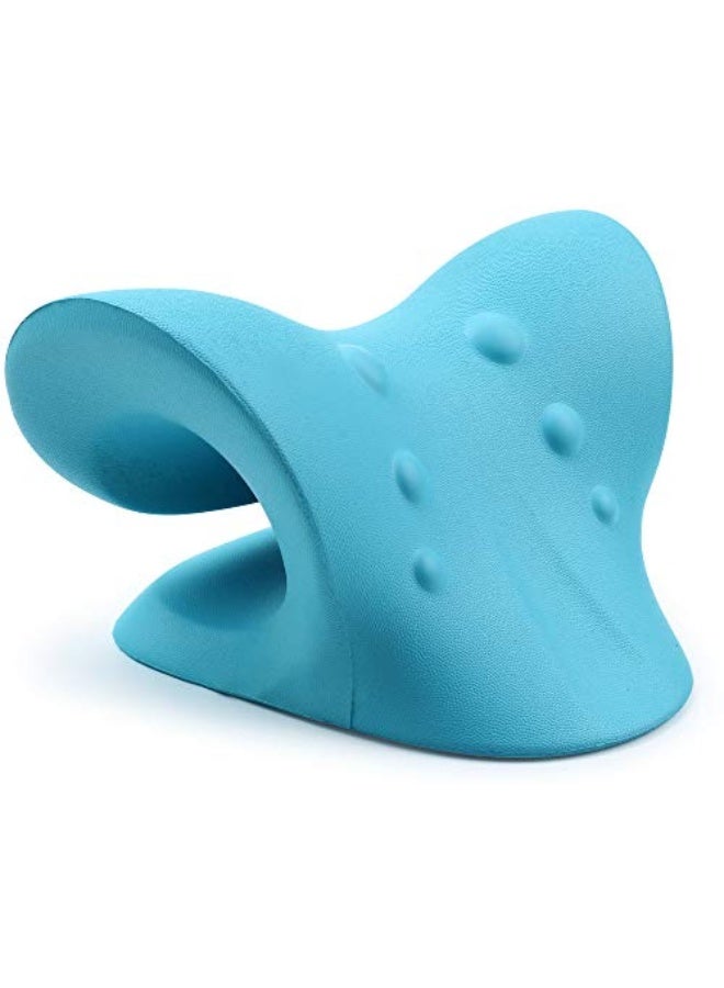 Neck and Shoulder Relaxer, Cervical Traction Device for TMJ Pain Relief and Cervical Spine Alignment, Chiropractic Pillow Neck Stretcher(Blue) - Image 5