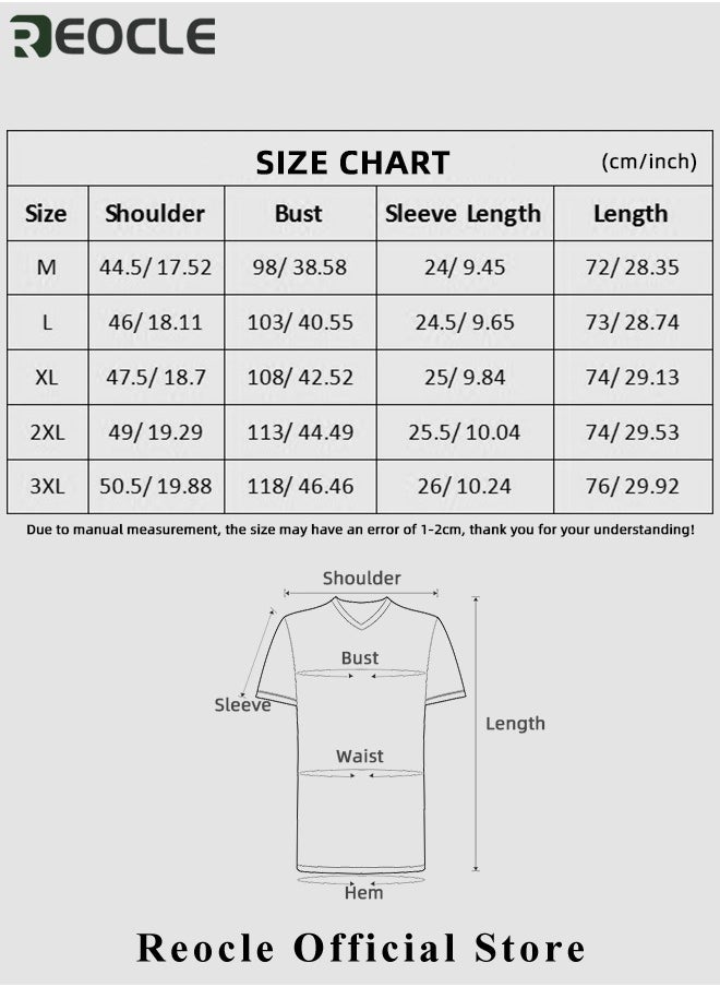 REOCLE - Men's T Shirt Short Sleeve Basic Turtleneck Slim Fit Undershirt Pullover Solid Tops Thin Lightweight Tees Sport Shirt - Image 1