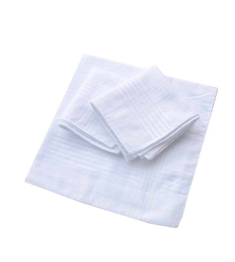 CoCoUSM Mens White Cotton 100% Cotton handkerchiefs Pack 9PCS - Image 3