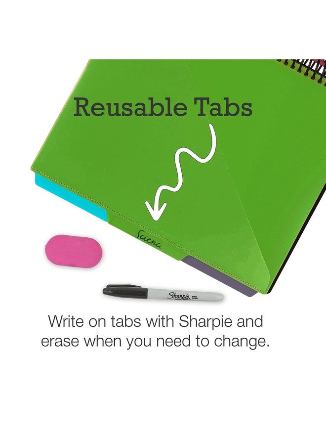 سامسيل مجموعة مكونة من 24 مجلدًا حلزونيًا فاخرًا للمشروع مع 12 فاصلًا، ودفتر ملاحظات، وغطاء أمامي قابل للتخصيص، وعلامات تبويب قابلة للمسح والكتابة بألوان عصرية، ومجلدات بلاستيكية مع جيوب - Image 4