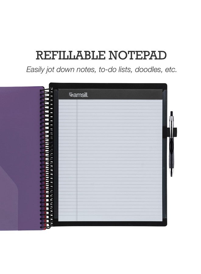 سامسيل مجموعة مكونة من 24 مجلدًا حلزونيًا فاخرًا للمشروع مع 12 فاصلًا، ودفتر ملاحظات، وغطاء أمامي قابل للتخصيص، وعلامات تبويب قابلة للمسح والكتابة بألوان عصرية، ومجلدات بلاستيكية مع جيوب - Image 5