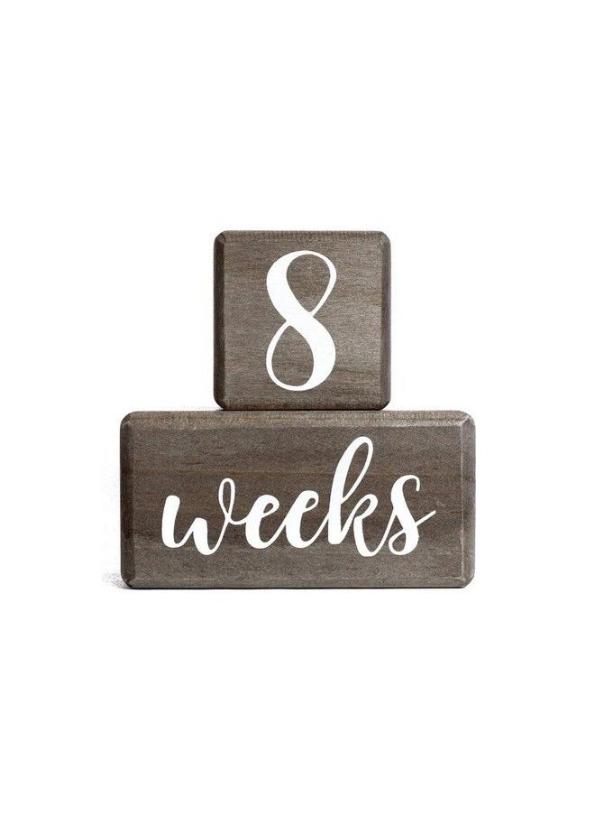 LovelySprouts Premium Solid Wood Baby Milestone Age Blocks + Gift Box ; Gray Stained Natural Pine ; Weeks Months Years Grade Newborn Photo Props ; Perfect Pregnancy Gift And Keepsake Month Photos  - Image 3