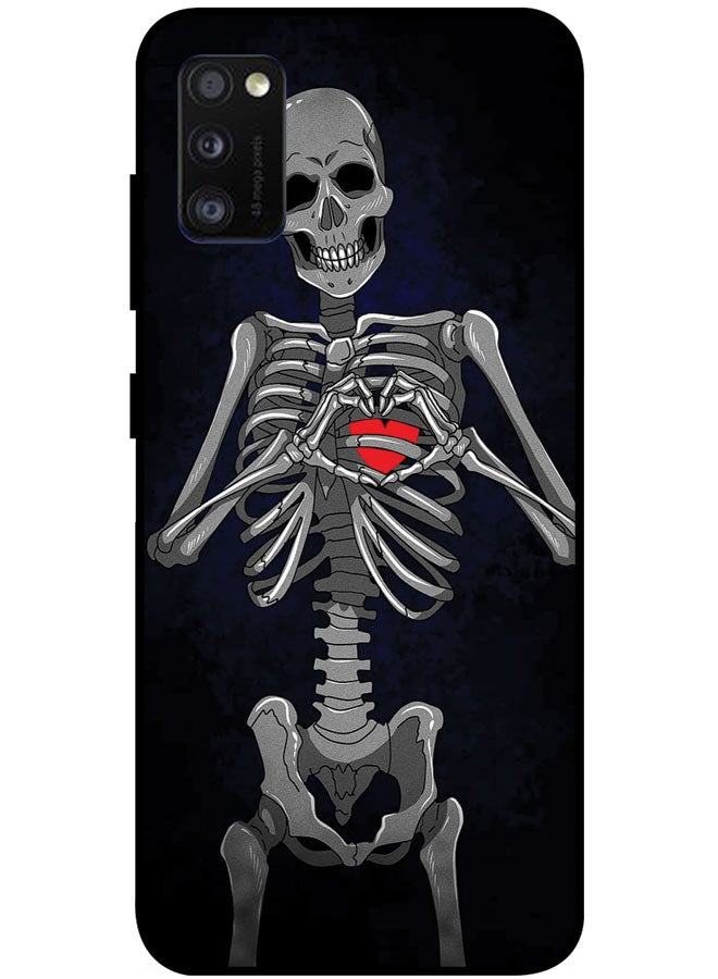 EYE CATCH Protective Case Cover For Samsung Galaxy A41 Smart Series Printed Protective Case Cover for Samsung A41 Heart Skeleton - Image 1