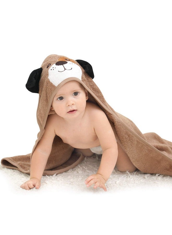 Touchat Hooded Baby Towels, Soft and Hypoallergenic Baby Bath Towels with Hood for Toddler Infant Newborn, Large and Absorbent Toddler Towels for Baby Boy Girl (Puppy, 35.1''x35.1'') - Image 1