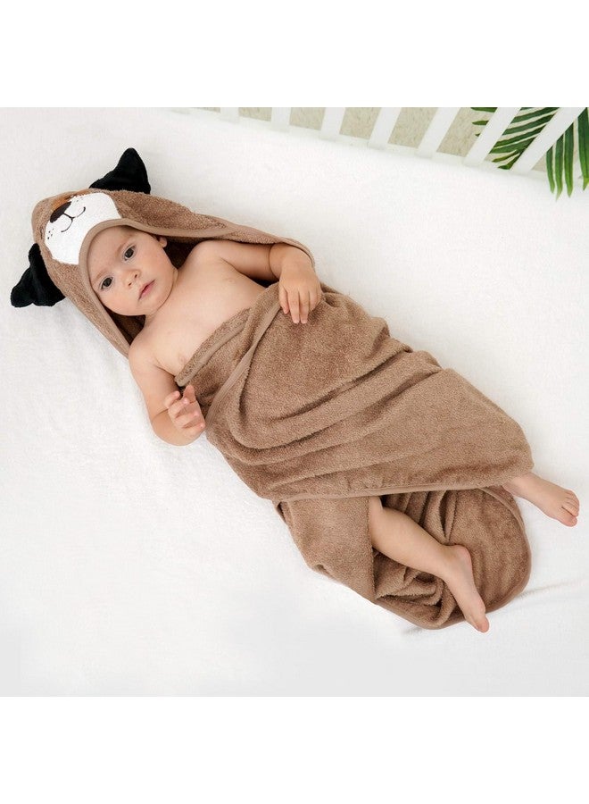 Touchat Hooded Baby Towels, Soft and Hypoallergenic Baby Bath Towels with Hood for Toddler Infant Newborn, Large and Absorbent Toddler Towels for Baby Boy Girl (Puppy, 35.1''x35.1'') - Image 5