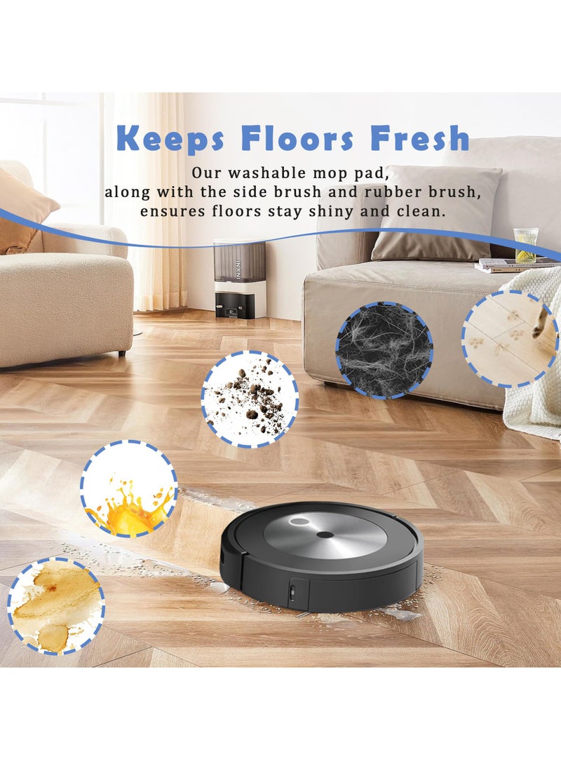 Excefore - 5 Pack i5 Replacement Mop Pads Washable and Reusable Mop Pads Premium Microfiber Mop Pads Replacement for iRobot Roomba Combo i5 i5+ j5 j5+ Robot Vacuum Cleaner Eco Friendly and Reusable - Image 1