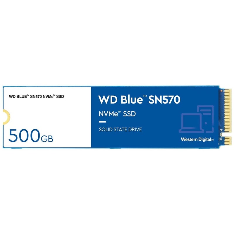 Western Digital 500GB WD Blue SN570 NVMe Internal Solid State Drive SSD - Gen3 x4 PCIe 8Gb/s, M.2 2280, Up to 3,500 MB/s - WDS500G3B0C - Image 1