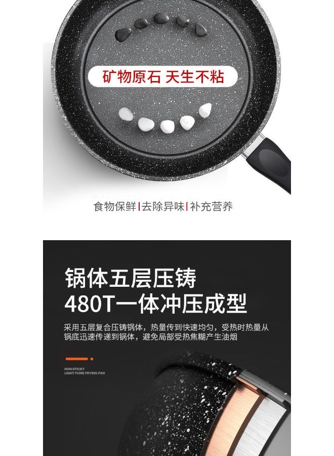 NeeMee Non-stick stone frying pan, home-use flat-bottom pan, compatible with all stoves, pancake pan, potsticker pan, flat pan - Image 5
