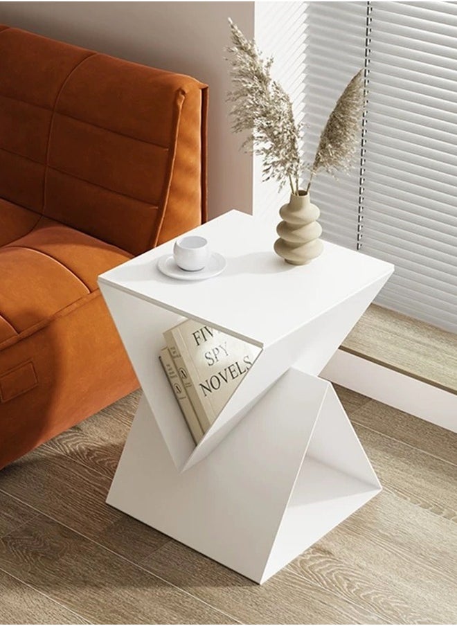 Raffine Multipurpose Use Triangular Shape Design Side Table Iron Coffee Table Luxury Center Table Display Stand for Living Room Bedroom 40x40x50 cm (Fully Assembled)  - Image 1