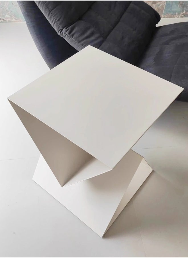 Raffine Multipurpose Use Triangular Shape Design Side Table Iron Coffee Table Luxury Center Table Display Stand for Living Room Bedroom 40x40x50 cm (Fully Assembled)  - Image 3