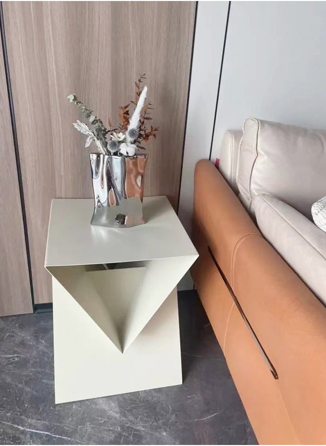 Raffine Multipurpose Use Triangular Shape Design Side Table Iron Coffee Table Luxury Center Table Display Stand for Living Room Bedroom 40x40x50 cm (Fully Assembled)  - Image 4