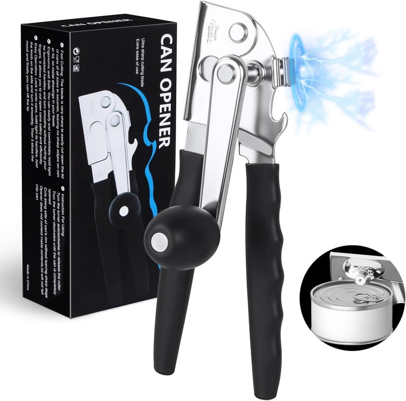 RICKUNCL Commercial Can Opener, Hand Crank Can Opener with Magnet, Comfortable Extra-long Handles, Oversized Knob, Professional Ergonomic & Easy for Big Cans - Image 1