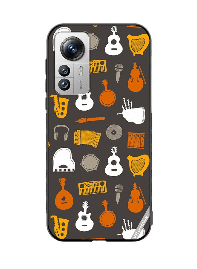 VR CREATIVE Protective Case Cover For Xiaomi 12 Pro Musical Instruments Flat Design Multicolour - Image 1