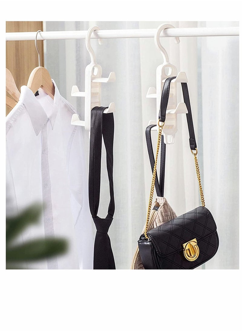 SYOSI Purse Organizer, for Closet--Women's Purse Hangers, Hanging Purse Storage, Space Saving Plastic Hooks, Durable Purse Rack, Handbag Storage and Organizer, 2 Pack 8 Hooks (White)  - Image 5