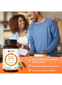 Papaya Enzymes Chewable Tablets - Papain, Amylase & Protease for Digestion & Nutrient Absorption, Papaya Flavor, Gluten Free, 500 Count - pzsku/Z9E278170CDDD3DECE590Z/45/_/1740986385/1711fd46-f5bf-42fb-963e-0f1cbb9eaee1