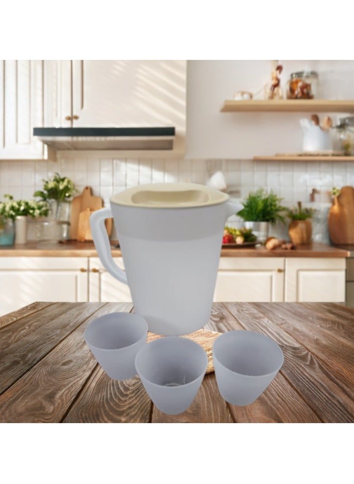 Plastic set consisting of a jug and 3 cups  - Image 1