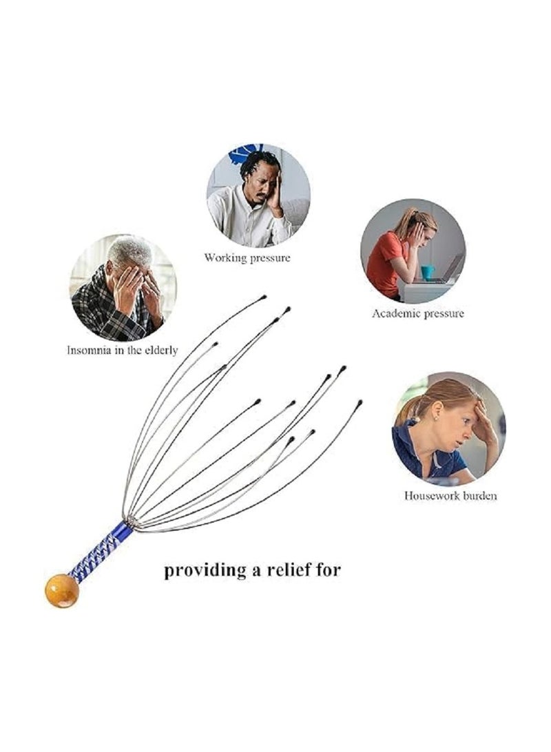 جهاز تدليك يدوي لفروة الرأس والرقبة واسترخاء العضلات، فضي - Image 5