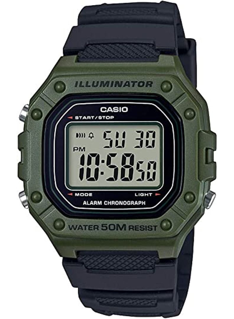 CASIO Men's Water Resistant Digital Watch W-218H-3AVDF  44 mm  Black - Image 1