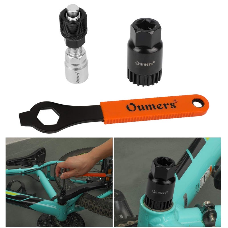Oumers 4 PCS Professional Bicycle Pedal and Crank Arm Removal Tool, Bike Pedal Wrench+Bike Crank Extractor + Bike Bottom Bracket Remover + 16mm Spanner Wrench - Image 5
